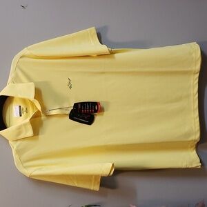 Greg Norman men's pale yellow golf shirt